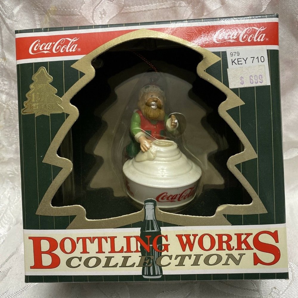 Coca-Cola Bottling Works Collection Christmas Ornament 1997 Elf Lamp In Box